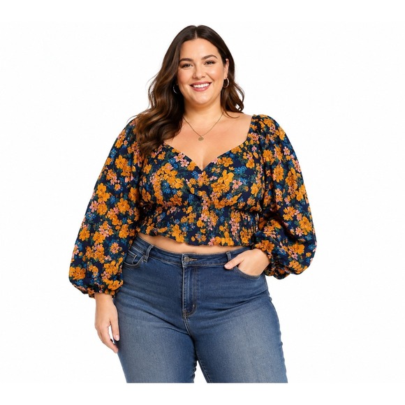 Live 4 Truth Tops - New Live 4 Truth Floral Crop Top Ruffle Sleeves XL Girly Brunch Vacation Resort